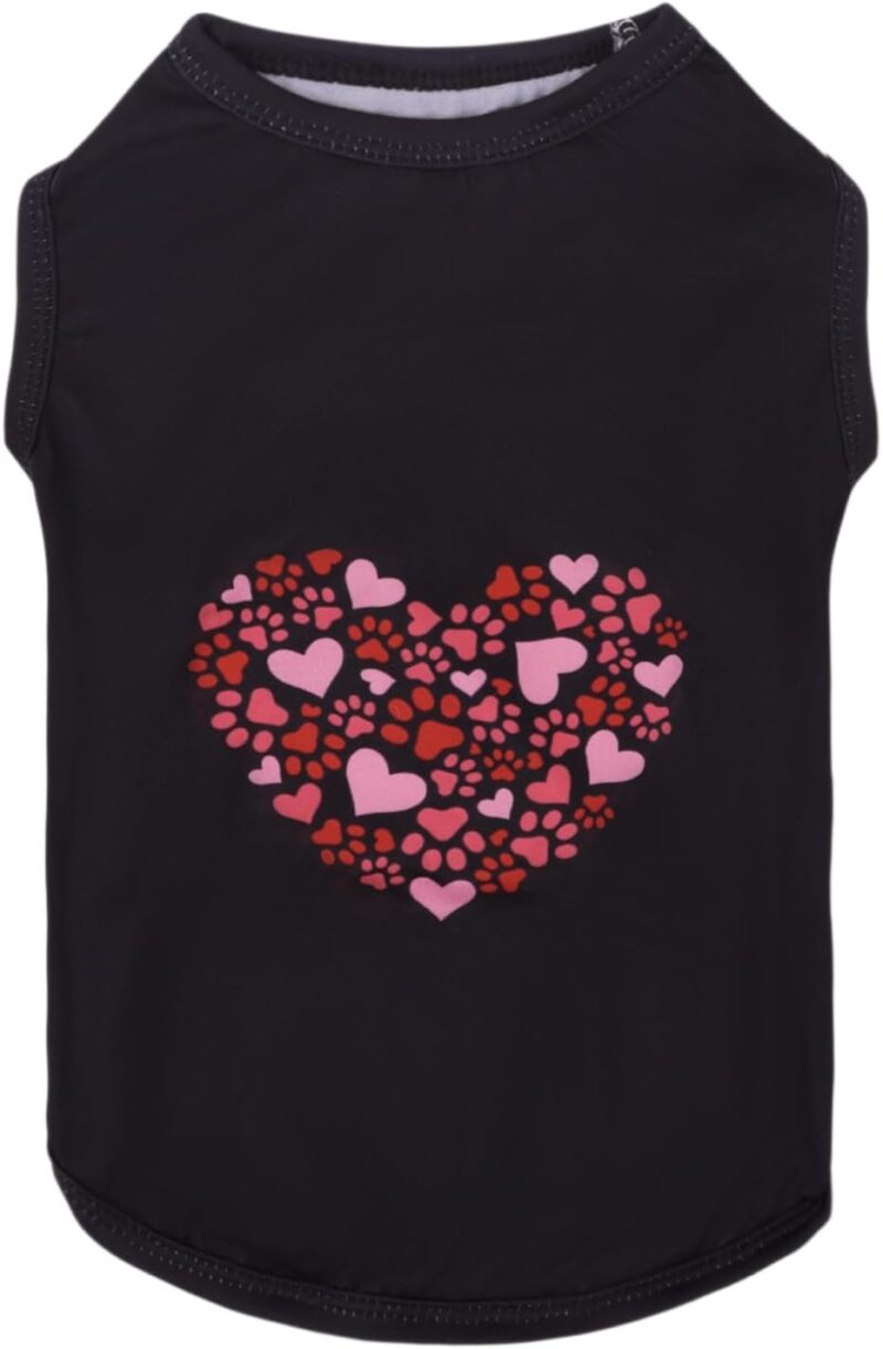 Soft Valentines Day Dog Shirt Lightweight Small Puppy T-Shirts Pet Clothes Breathable Tee Vest Stretchy Outfit Cat Apparel