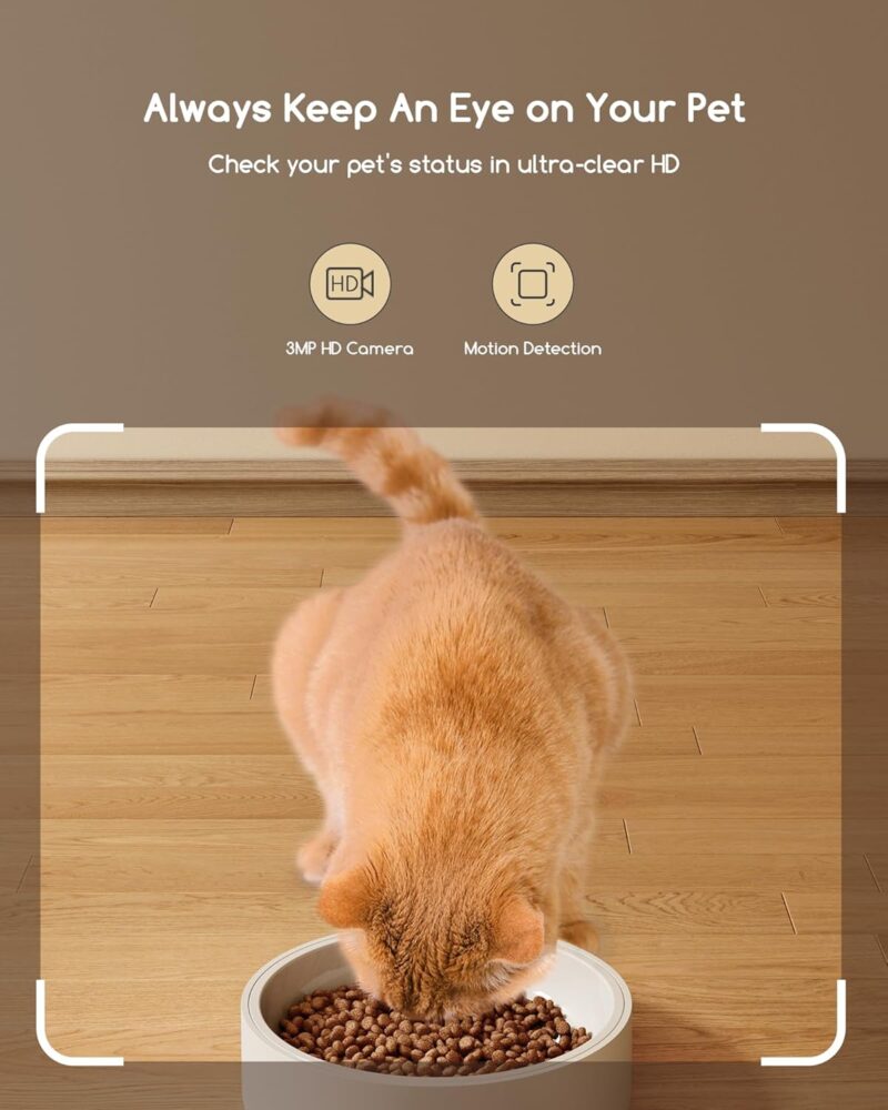 Automatic Cat Feeder with Camera,  HD Video with Night Vision, 5G  Cat Feeder Automatic with  Control, 2- Audio, Low Food Sensor, Motion Alerts for Cats and Dogs - Image 2
