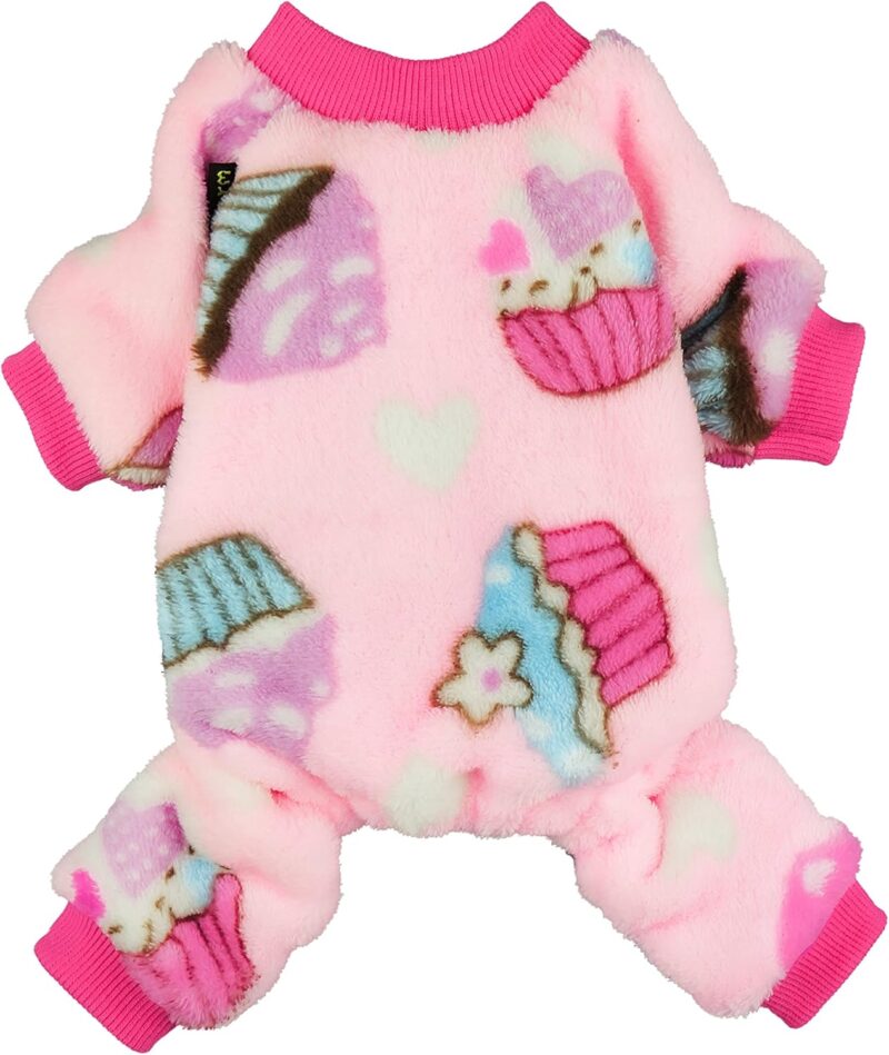 Pet Clothes for Dog Pajamas PJS Coat Soft Velvet Pink Small