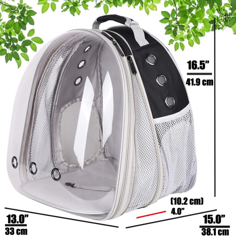 Front Expandable Large Cat Backpack Carrier, Fit up to 20 lbs, Space Capsule Bubble Window Pet Carrier Backpack for Large Fat Cat and Small Puppy - Image 2
